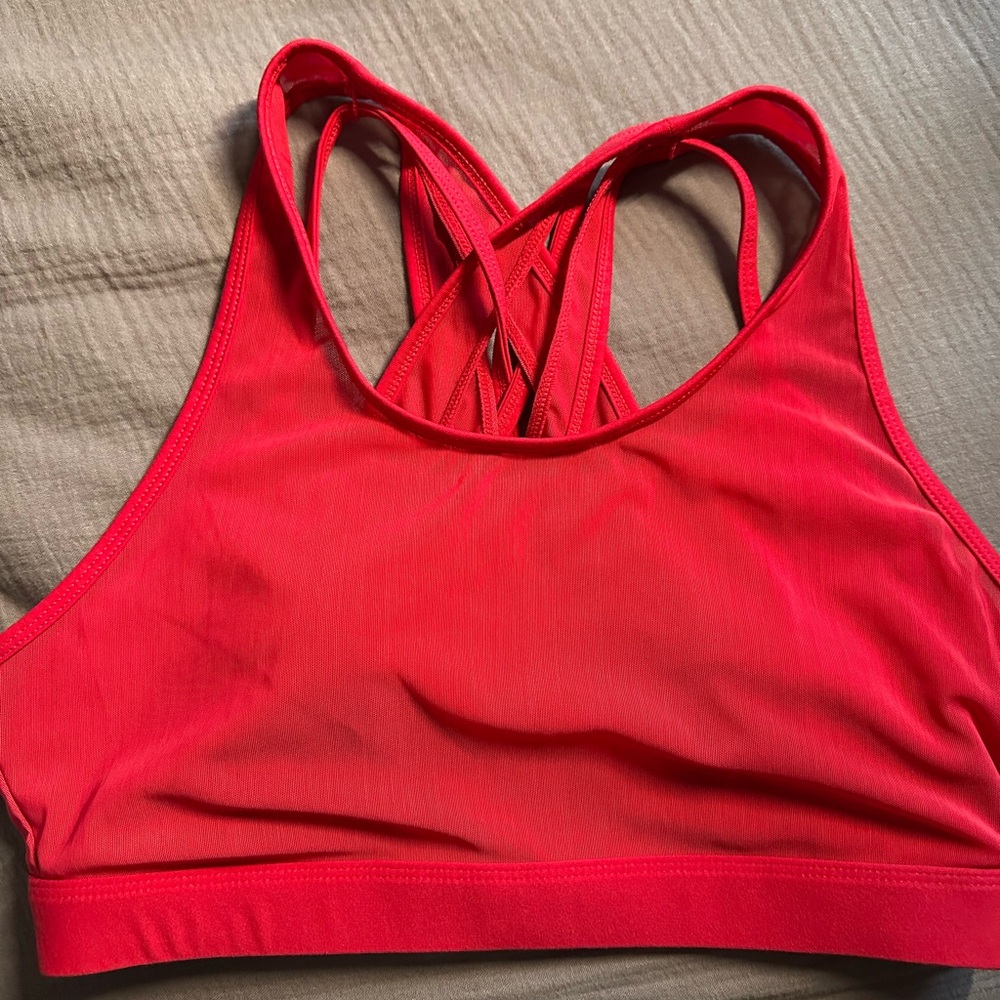 Women's Mesh Covered Cute Strappy Sports Bra